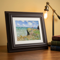 Marco de Fotos Rectangular B&C ART Q7760, Tamaño Personalizado 11x14, Diseño Moderno, Madera Marrón Resistente, Hecho en Guangdong