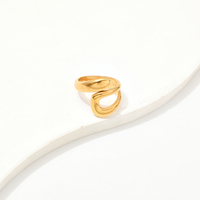 Anillo Boho Dorado en Espiral con Bandas Trenzadas, Ajustable, Apilable, para Mujer, Regalo para Uso Diario