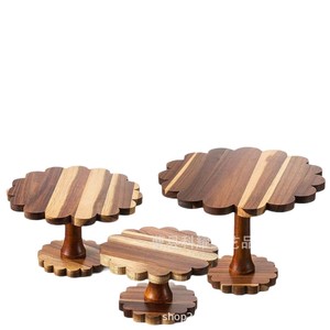 Custom Made Wooden Round Dessert <b>Stand</b> Solid Wood Wedding Cupcake Display Multipurpose Party Tableware 1 <b>Pc</b> - Product Image 2