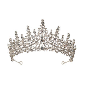 Couronne de Mariée Style Européen en Cristal et Strass, Diadème Best-Seller, Serre-Tête de Mariage en Alliage Plaqué Or pour Soirée - Product Image 2