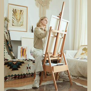 Cavalletto regolabile con telaio a H MEEDEN <span class=keywords><strong>Studio</strong></span> con cassetto portaoggetti in legno massello di faggio per artisti - Product Image 6