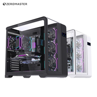 Zeromaster Gaming PC Chassis Tempered Glass ATX Computer Case with Temperature Display Support 360mm Liquid Cooling Factory OEM