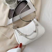 Style coréen Y2K petits sacs à bandoulière mode femmes en cuir PU sac à main de luxe décontracté avec chaîne en métal papillon