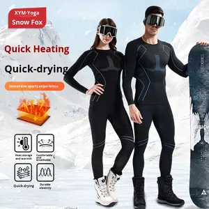 Ensemble de sous-vêtements de <span class=keywords><strong>ski</strong></span> respirant Polartec imperméable 100 % polyester à fusion sans couture, séchage rapide, pour <span class=keywords><strong>homme</strong></span> et femme, idéal automne-hiver en extérieur - Product Image 4
