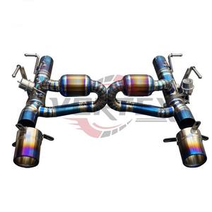 Sistema de Escape de Aleación de Titanio de Alto Rendimiento Vortex con Acabado Azul Quemado y Soldadura de Escamas de Pescado para Ferrari F8 - Product Image 1