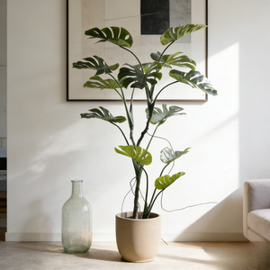 Plantes artificielles en plastique Monstera <span class=keywords><strong>Deliciosa</strong></span> hautement réalistes en pot pour l'aménagement intérieur, les remises de diplômes et les mariages - Product Image 1