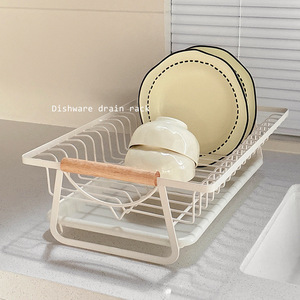 <b>Kitchen</b> Bathroom Living Room Countertop Standing Single Tier Metal Wood Draining Dish Rack <b>Storage</b> Trays Multifunction Durable - Product Image 3