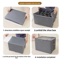Boîte à chaussures pliable en tissu non tissé la plus vendue, avec séparateurs, résistante à l'humidité, organisateur de rangement moderne et minimaliste pour