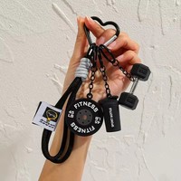 Porte-clés créatif moderne et minimaliste en alliage de zinc, pendentif mini-plateau de musculation, pour couples, sac de voiture, sport
