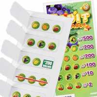 Cartes à gratter personnalisées avec logo, impression sérigraphique, billets de jeu en carton, 5 chances de gagner