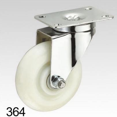 High Quality White pp Wheel Caster Swivel with Brake Screw Top