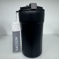 Listo para Enviar: Taza de Acero Inoxidable 304 de Doble Pared con Aislamiento al Vacío, Tapa Giratoria, Acabado Mate, Compacta, Reutilizable para Viajes, 301-400ml
