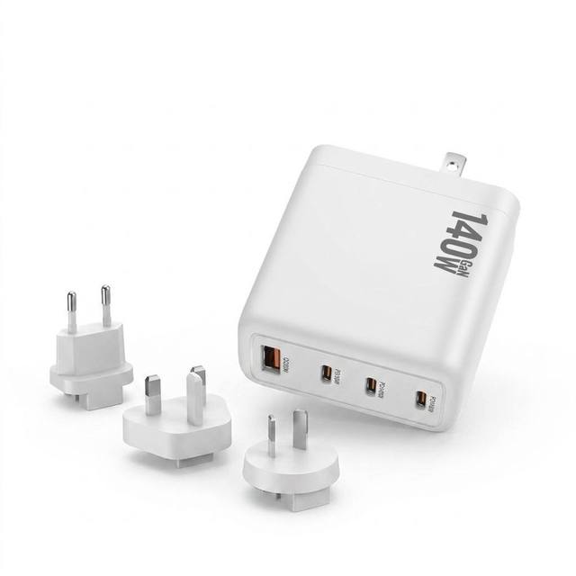 Universal Global Travel GaN Charger 140W 4-Port PD3.1 Fast Charger EU/AU/US/UK Plug Charging Adapter for Notebook Smartphone