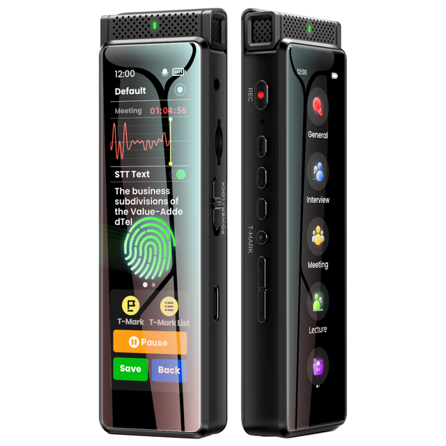 Smart AI Voice Recorder & Transcription Tool with USB MP3 for Lectures and Meetings