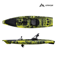 Luxe 3.81 mètres pêche pédale Kayak moteur simple pagayeur canoë pour Touring rivières pour adultes HDPE/PE coque