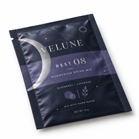 Sachet personnalisé imprimé en feuille d'argent avec encoche de déchirement pour l'emballage d'aliments pour animaux de compagnie et de mélanges de boissons au magnésium, qualité alimentaire
