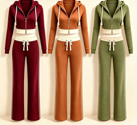 Nouveautés, vêtements Y2k, survêtement en velours à rayures avec logo personnalisé pour femmes, veste en velours zippée et pantalon de jogging, ensemble deux pièces pour femmes