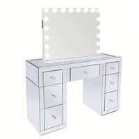 Table de toilette moderne en bois massif et acier inoxydable avec miroir, réglable en hauteur, pour chambre et salon – Meilleures ventes à prix réduit