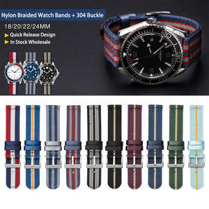 רצועת שעון בד ניילון מותאם אישית אישית 18/20/22/24 מ "מ שחרור מהיר ארוגים עבור tudor/אומגה/rolex/seiko - Product Image 2