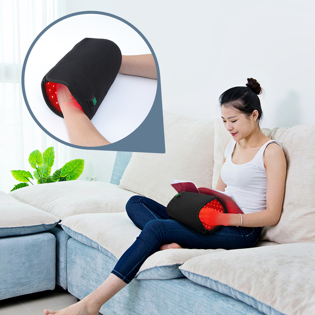 660nm LED Near Infrared Light Therapy for Pain Relief with 850nmNIR Red Light for At-Home Hand Therapy Belt