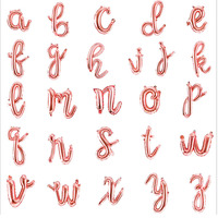 Personnaliser 18 pouces bébé douche lettre feuille ballon Script Cursive ballon symboles Alphabet Globos pour Fiesta décoration
