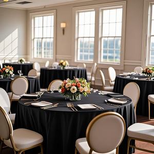 Factory Sale <b>White</b> Plain Polyester <b>Table</b> <b>Cloth</b> Simple Woven Technics Different Sizes for Home Hotel Wedding Party Decoration - Product Image 2