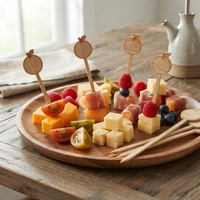 Piques à fruits en bambou aspect bois, directement de l'usine, pour décorer les cocktails et les aliments lors de buffets et de fêtes