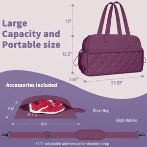 Sac de voyage grande capacité, sac de sport portable de haute qualité pour organiser les essentiels de voyage avec plaque de soutien anti-affaissement - Product Image 4