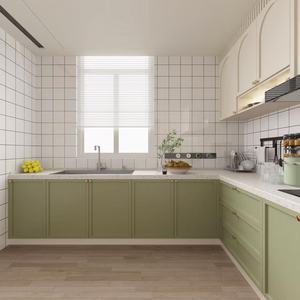 Armario de cocina de diseño francés moderno, muebles de cocina de estilo personalizado victorianos, madera maciza de roble con estilo MDF a la venta - Product Image 1
