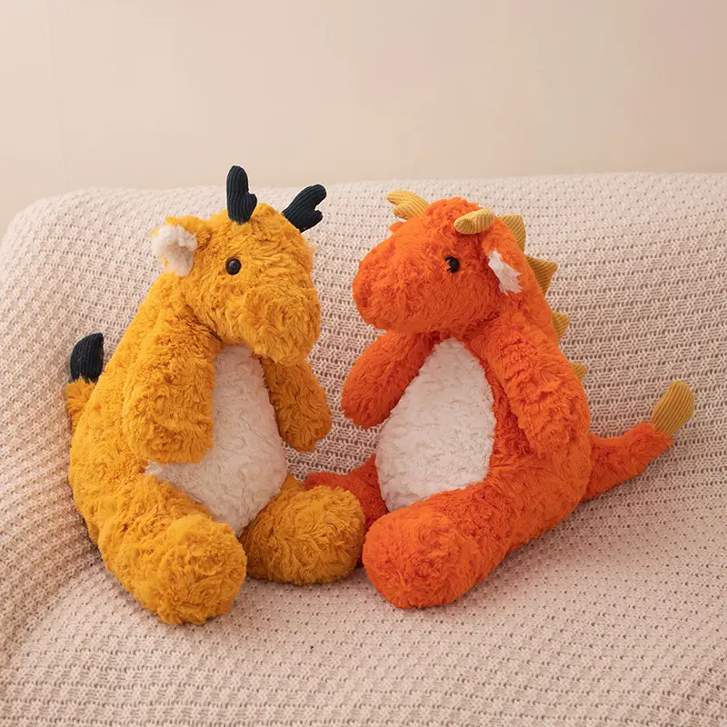 Juguetes de peluche de dragón kawaii, almohadas de felpa de dinosaurio de pelo esponjoso, muñecos pequeños relajantes para juguetes de niños