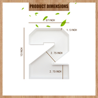 Kotak Permen Karton Putih Nomor 2 dengan Baki Isi Ulang, Wadah Kertas untuk Dekorasi Pesta Ulang Tahun dan Peringatan Hari Jadi