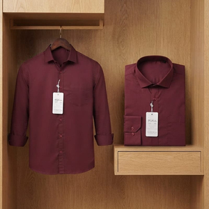 <b>Men's</b> LAFAR 30x30 Plain <b>Party</b> Wear <b>Shirts</b> in Dark Solid Colors Full Sleeve Button Down Formal and Smart Casual Fashion - Product Image 1