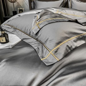 100% Cotton <strong>Duvet</strong> <strong>Cover</strong> <strong>Grey</strong> Bedsheet Bedding Set 200TC - Product Image 6