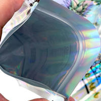 Pina Colada holografische snoepzakje zilveren laserfolie staande zak met ritssluiting voor verpakking van tropische smaakjes