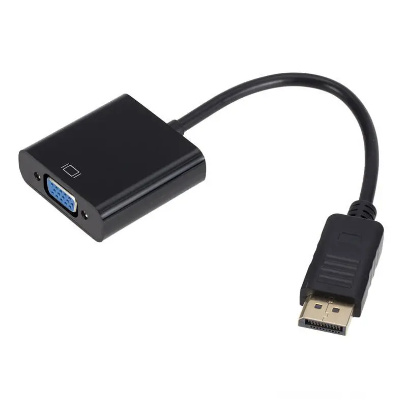 Dp para adaptador vga para pc, adaptador dp para vga, cabo dp para vga macho para fêmea