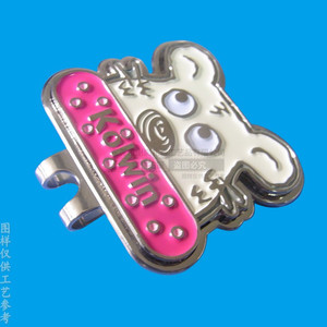 Clip Metálico para Gorra de Golf Kolwin, Marcador de Bola Magnético Decorativo con Personaje de Dibujos Animados, Dorado y Plateado, Dos Tonos - Product Image 1
