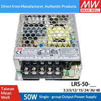 Alimentation à découpage encastrée MEAN WELL LRS-50 50W 12V 24V 85-264VAC, mince et sans ventilateur pour armoire de contrôle industrielle