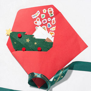 Kit de artesanía de árbol de Navidad de fieltro DIY para niños, decoración de árbol de Navidad de tela no tejida con adornos 3D, perfecto para mesa de vacaciones - Product Image 3