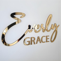 Enseigne Lc Murale 3D en Acrylique Personnalisée pour Entreprise, Bureau, Police de Caractères, Logo de Salon de Beauté