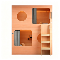 Lit-capsule moderne en bois avec rangement intégré, design populaire pour dortoirs, appartements, chambres, salons, auberges de jeunesse, aéroports et hôtels