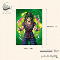 Peinture de dessin animé japonais 3D de haute qualité, image changeante de dessin animé animal de compagnie 30x40 cm, affiches de dessin animé 3D pour les décors de la maison