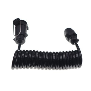 European Style 7 Pin Spiral Connector Cable 2 Meter <b>Trailer</b> Caravan Plug Adapter - Product Image 2