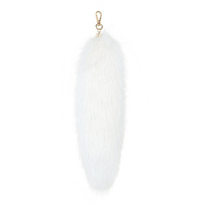 Llavero de Cola de Zorro Sintética Grande, Blanca y Esponjosa, Barato, para Decoración, Llavero de Piel Sintética de Mapache - Product Image 1