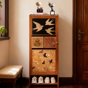 Vintage style <b>shoe</b> cabinet, home entryway hallway doorway integrated dustproof <b>shoe</b> cabinet floor-standing multi-layer <b>storage</b> - Product Image 1