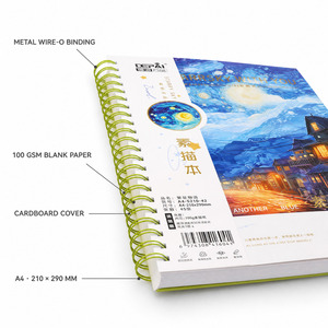 Bloc de dessin A4 210x290mm 100GSM 45 feuilles, reliure spirale latérale, pages vierges, 80 pièces/carton, vente en gros - Product Image 3