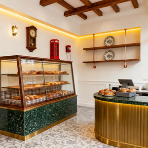 Tùy chỉnh thủy tinh gỗ LED thân thiện với môi bền cao cấp bánh hiển thị truy cập Showcase tủ lạnh tùy chỉnh-thực hiện Pastry - Product Image 3