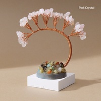 Arbre à Monnaie en Cristal Queue de Phénix, Arbre de Fortune Sept Couleurs, Base en Gravier de Forme d'Arbre, Tranches d'Agate, Améthyste, Quartz Rose, Vente en Gros