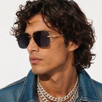 SITIER ODM&OEM Lunettes de soleil carrées sans monture unisexes tendance avec protection UV400