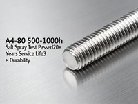 DIN975 Full Thread Rod Threaded Rod A2-70 Stainless Steel 304 Inox M6-M30 Concrete Application Bulk Supply Fast Shipping