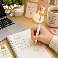 Stylos à bille Wiggly Pens Chat et Chien avec bras mobiles et pieds oscillants pour enfants